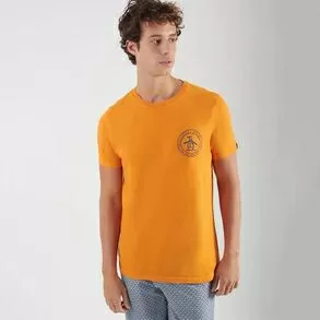 imagem de Camiseta Logo Estampado Manga Curta Em Algodo Masculina - Original Penguin