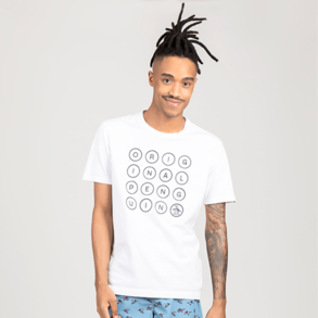 imagem de Camiseta Logo Sazonal Manga Curta Em Algodo Masculina - Original Penguin