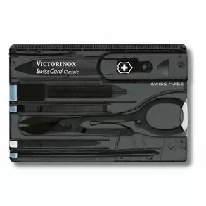 imagem de Canivete SwissCard Classic 10F Preto Translúcido - Victorinox