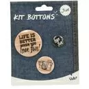 imagem do produto Cartela com Kit de 3 Bottons de Enfeite Diversos Frase Life Is Better When You Have Fun - Uatt?