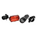 imagem do produto Kit Farol Dianteiro e Lanterna Traseira para Bike com 5 LEDs  - Acte Sports