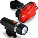 imagem do produto Kit Farol Dianteiro e Lanterna Traseira para Bike com 5 LEDs  - Acte Sports