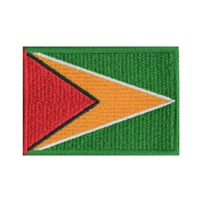 imagem do produto Patch Bordado Bandeira da Guiana Grande 5 cm x 8 cm - Talysm Bordados