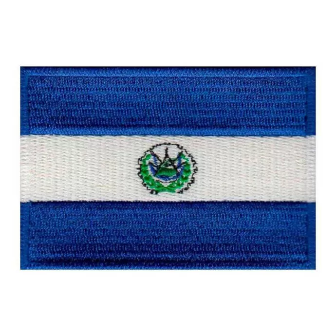 imagem do produto Patch Bordado Bandeira de El Salvador Grande 5 cm x 8 cm - Talysm Bordados