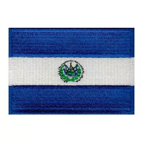 imagem de Patch Bordado Bandeira de El Salvador Grande 5 cm x 8 cm - Talysm Bordados